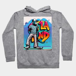 Retro Monkey Skateboarder - Vintage Style Illustration Hoodie